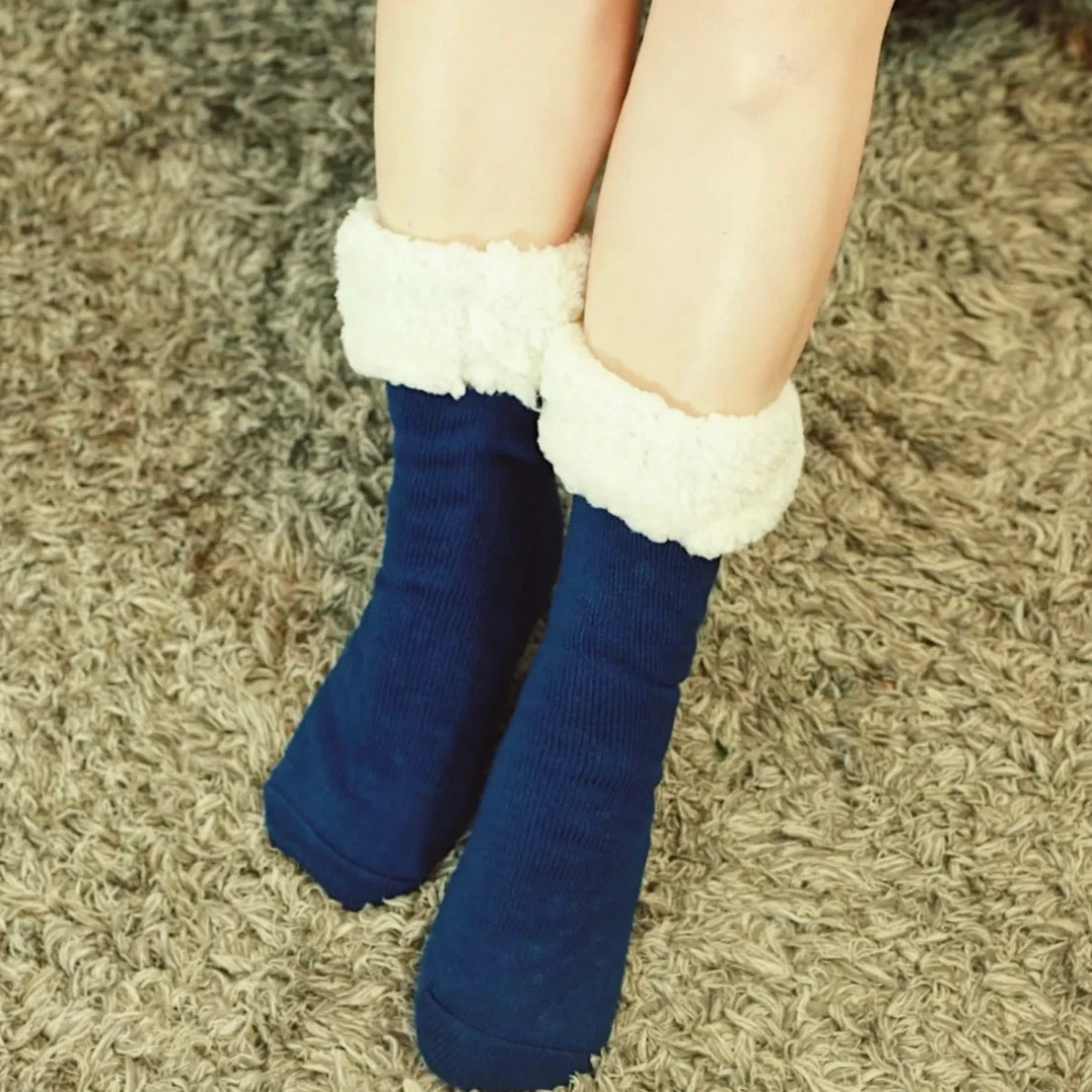 Navy blue slipper socks