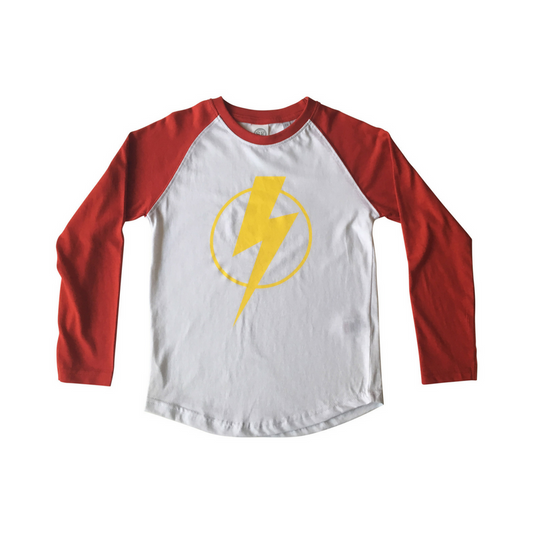 Flash Long-Sleeved Sleeve Baseball Top // Red