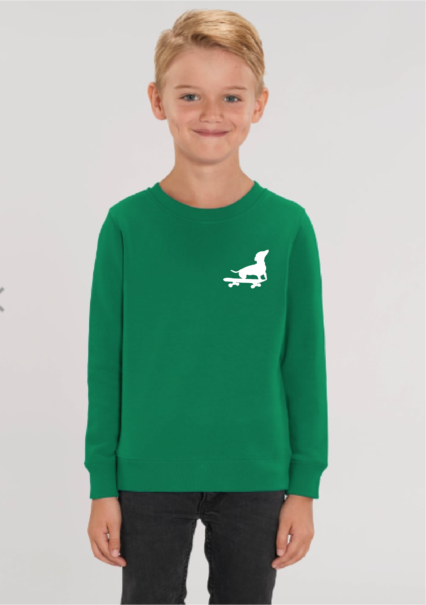 LAST CHANCE! Dog on a Skateboard Green Sweatshirt