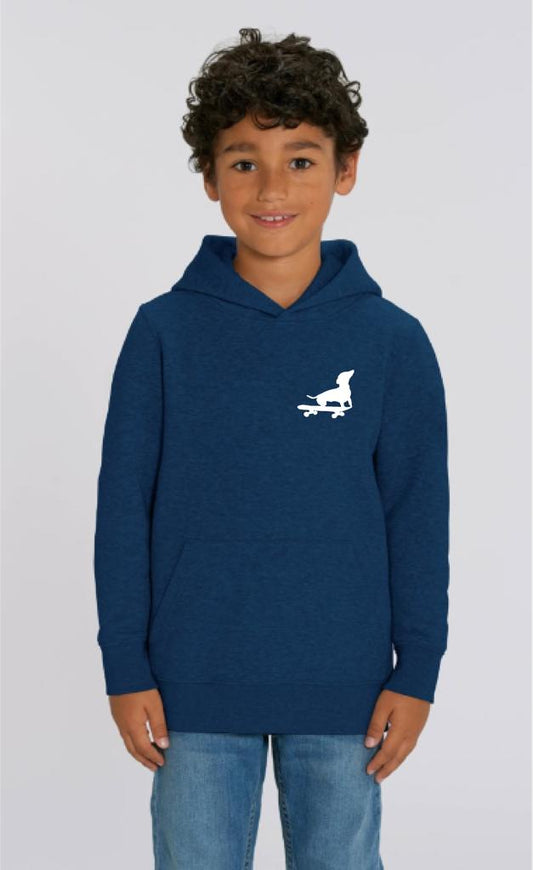 Small Dog on Skateboard Hoodie // Navy