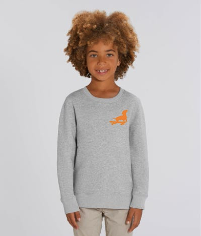 Small Dog on Skateboard Sweatshirt // Grey Marl